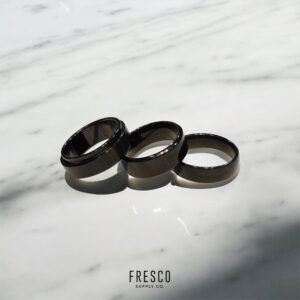 Anillos de acero quirúrgico negros - A01